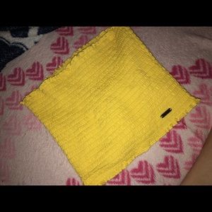 hollister smocked yellow crop top